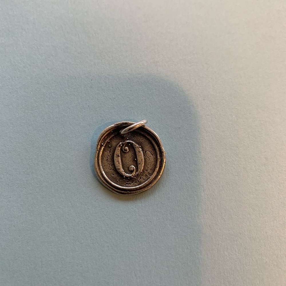 Waxing Poetic Silver Initial Charm “O”